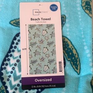 Mainstays Sea Turtle Beach Towel - Blue and Green